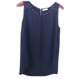 Studded black high low tank